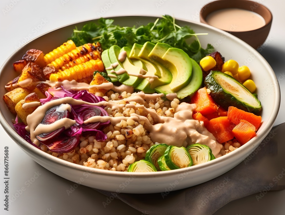 Vibrant Buddha Bowl with Avocado, Grilled Veggies, and Quinoa Vibrant Buddha Bowl with Avocado, Grilled Veggies, and Quinoa