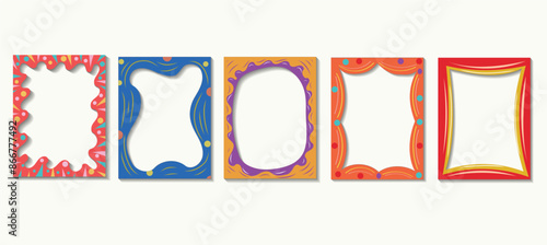 photo frame with abstract doodle style in vector