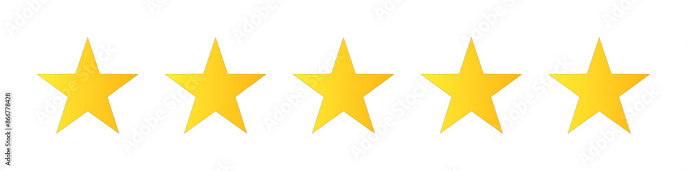 Rating symbol set of five pointed yellow golden stars quality rating product or service quality assesment simple minimal icon sign label vector design Rating symbol set of five pointed yellow golden stars quality rating product or service quality assesment simple minimal icon sign label vector design
