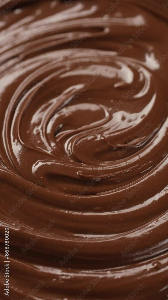 Melted chocolate close up, rotation. Chocolate swirl Melted chocolate close up, rotation. Chocolate swirl