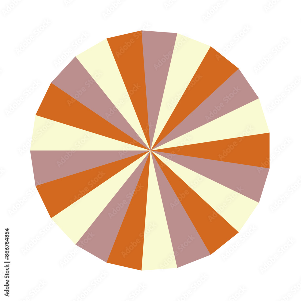 Obraz premium An abstract retro boho sunburst stripe pattern design element.