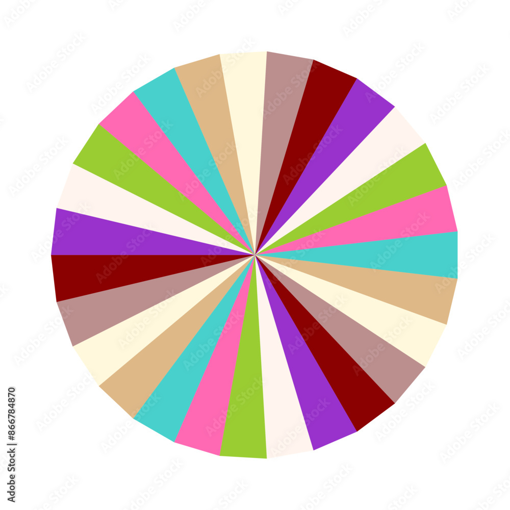 Fototapeta premium An abstract retro boho sunburst stripe pattern design element.