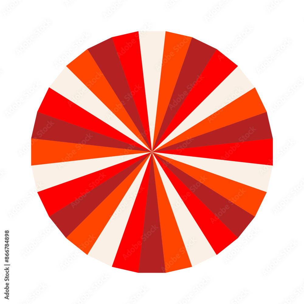 Fototapeta premium An abstract retro boho sunburst stripe pattern design element.