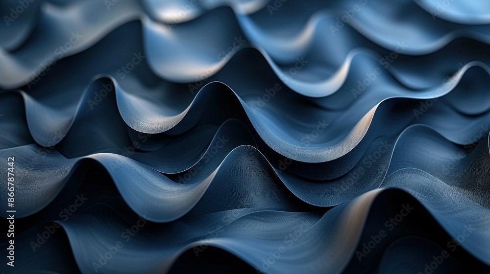Blue and white waves, black center circle Blue and white waves, black center circle