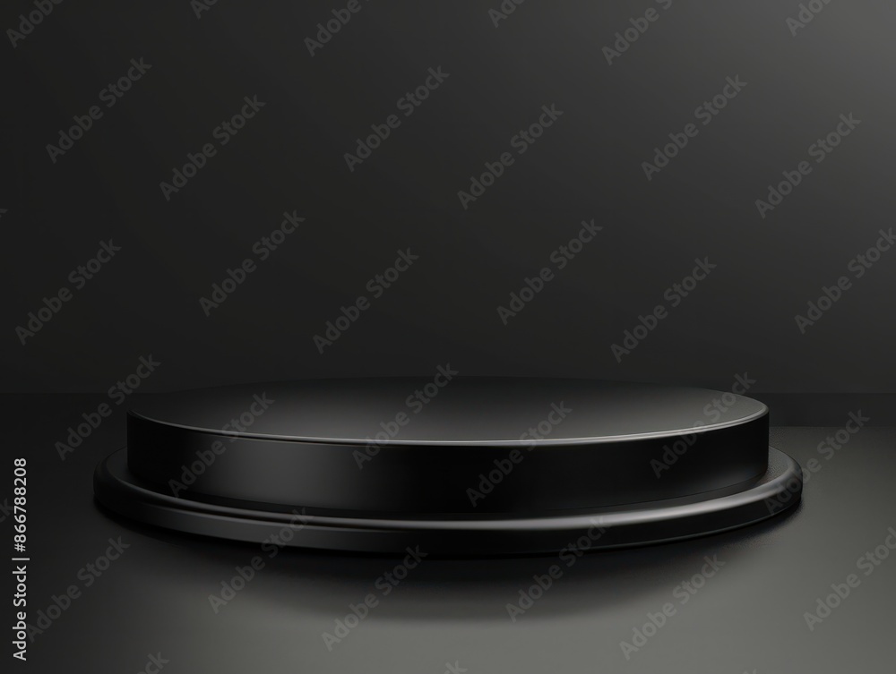 Black studio background empty, can be used for background and product display, 3d rendering podium platform Black studio background empty, can be used for background and product display, 3d rendering podium platform