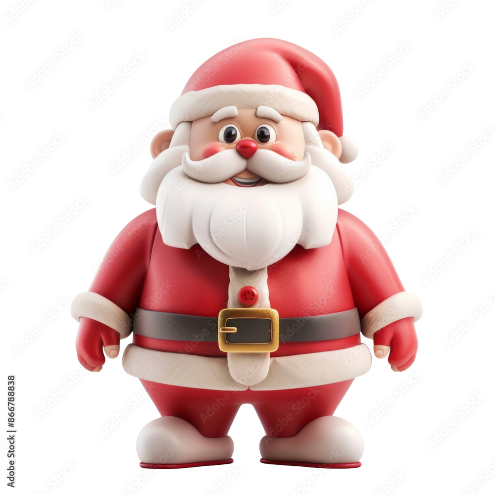 Christmas illustration cute 3D character of funny Santa isolated on transparent or white background Christmas illustration cute 3D character of funny Santa isolated on transparent or white background
