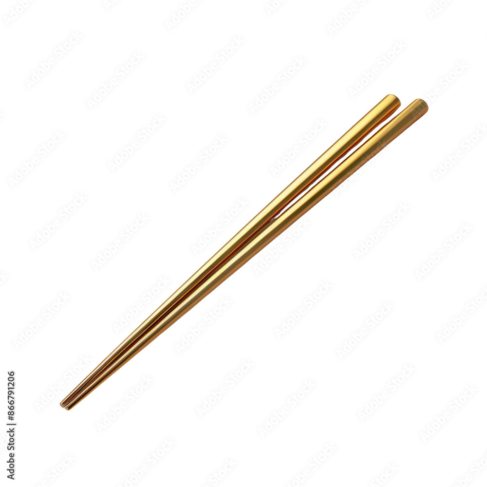 Golden chopstick isolated on transparent or white background Golden chopstick isolated on transparent or white background