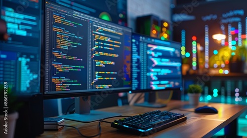 Wallpaper Mural Workspace in a room with a laptop. laptop on a desk in a home office Torontodigital.ca