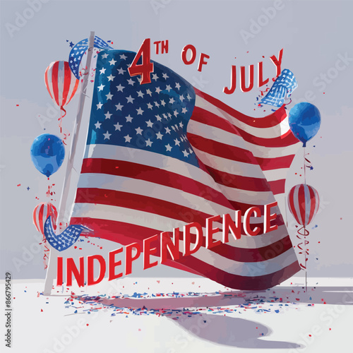  garlands and fireworks for independence daybe Illustrator Artwork
