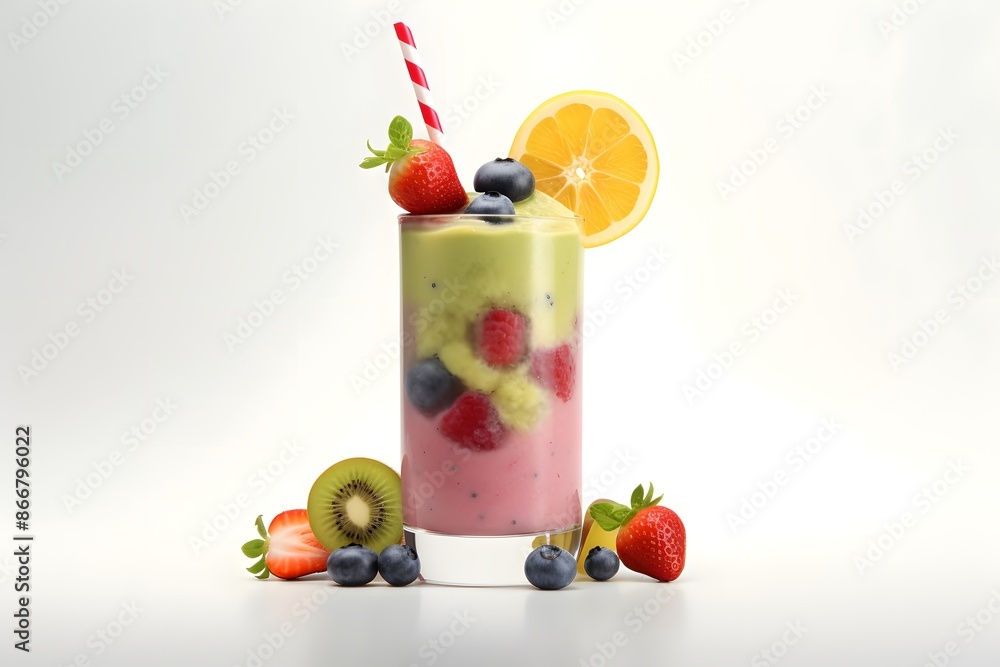 Refreshing Berry Smoothie with Fresh Tropical Fruits Refreshing Berry Smoothie with Fresh Tropical Fruits