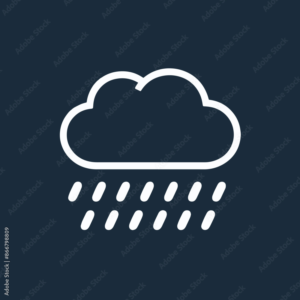 Cloud with Rain isolated realistic vector icon Cloud with Rain isolated realistic vector icon