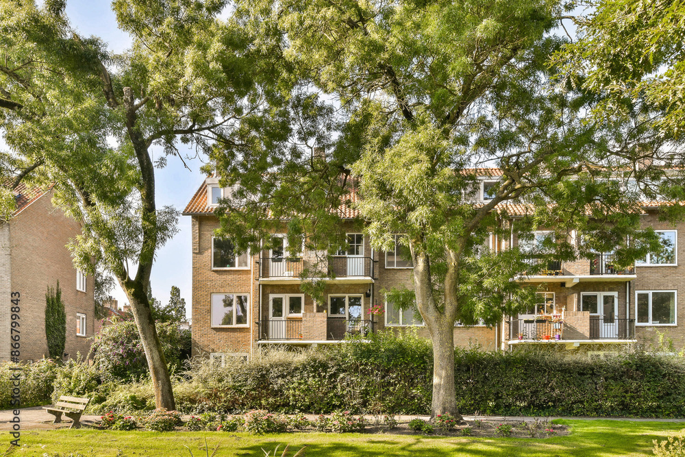 Serene suburban home surrounded by greenery Serene suburban home surrounded by greenery