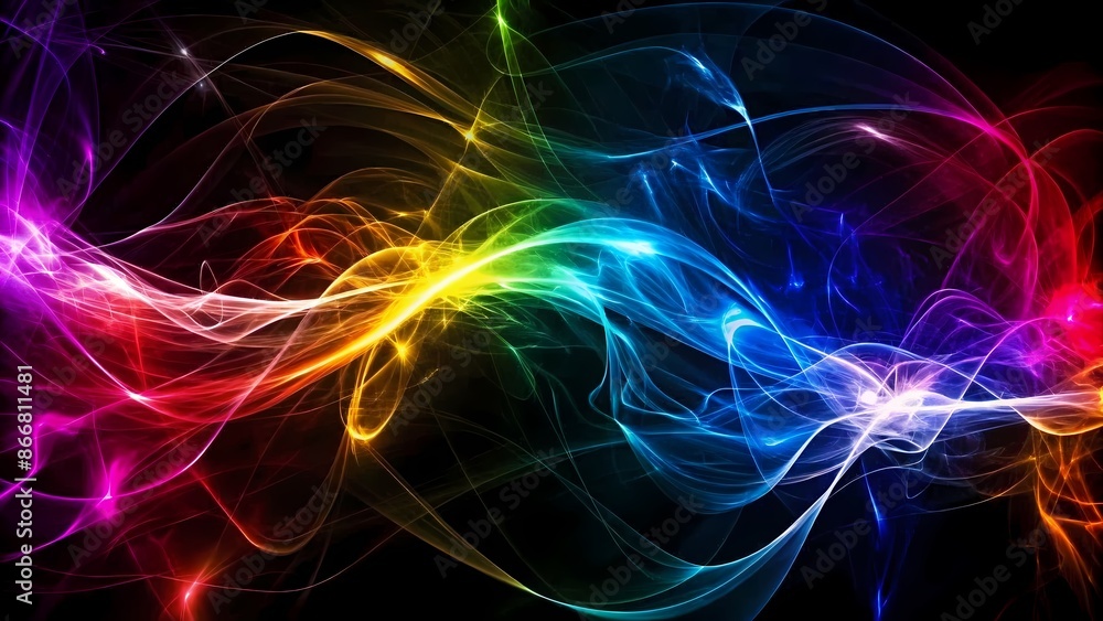 Obraz premium Colorful Smoke Waves Wallpaper for Creative and Energetic Backgrounds