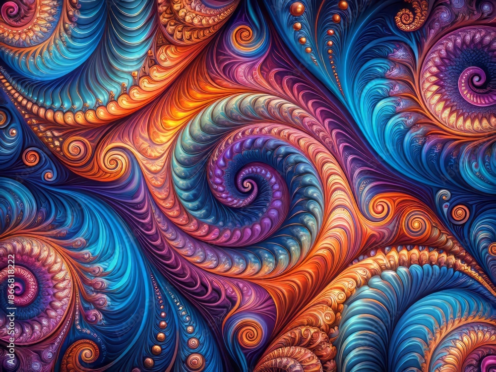 Vibrant swirly shapes in shades of blue, pink, and orange create a mesmerizing psychedelic pattern on a dark background with subtle grain and texture. Vibrant swirly shapes in shades of blue, pink, and orange create a mesmerizing psychedelic pattern on a dark background with subtle grain and texture.