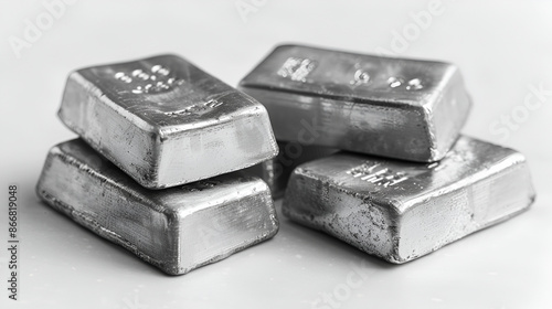 Wallpaper Mural Stacks of pure silver bar background Torontodigital.ca