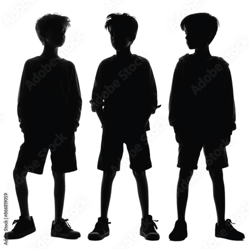 Silhouette boys vector