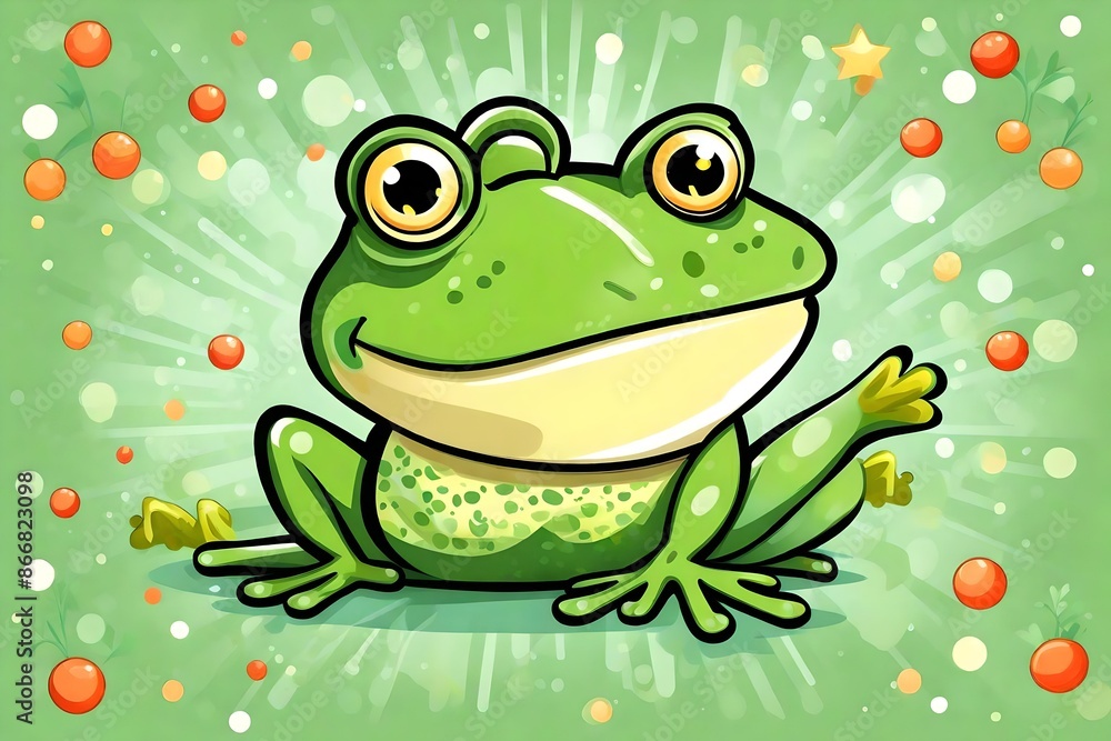 Cute frog Symbol of the day in a leap year, celebrating the frog jump event, on a festive background. Cute frog Symbol of the day in a leap year, celebrating the frog jump event, on a festive background.