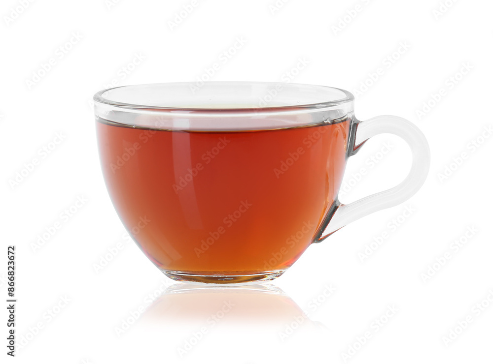 Tasty tea in cup isolated on white Tasty tea in cup isolated on white