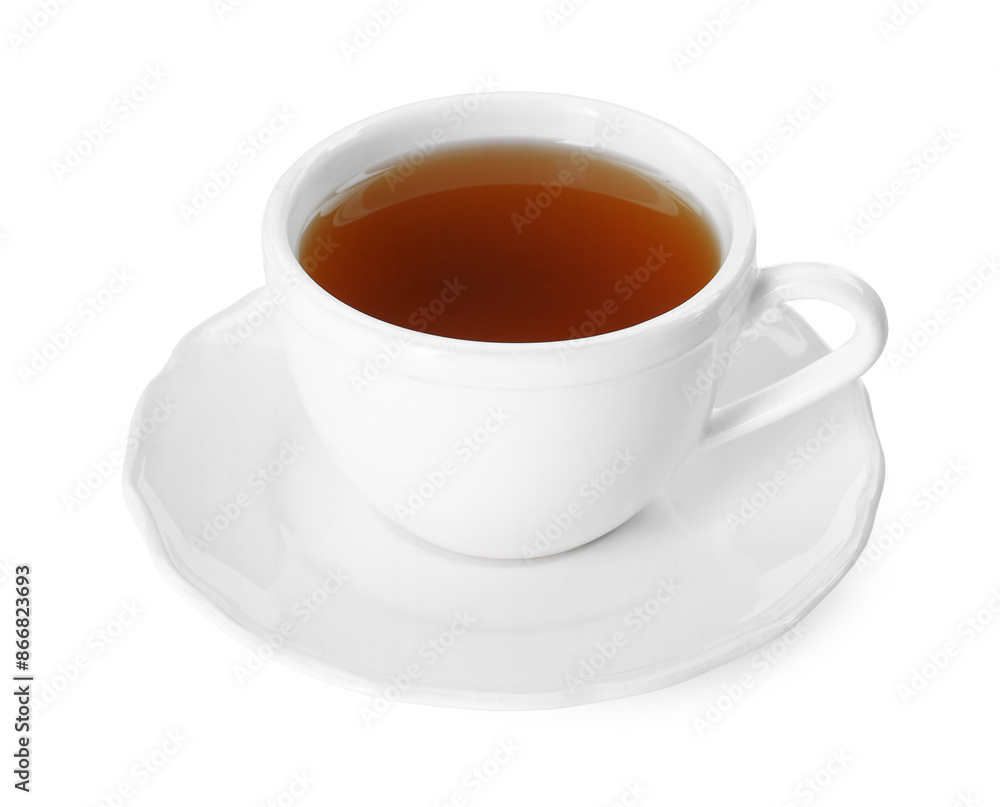Aromatic tea in cup isolated on white Aromatic tea in cup isolated on white