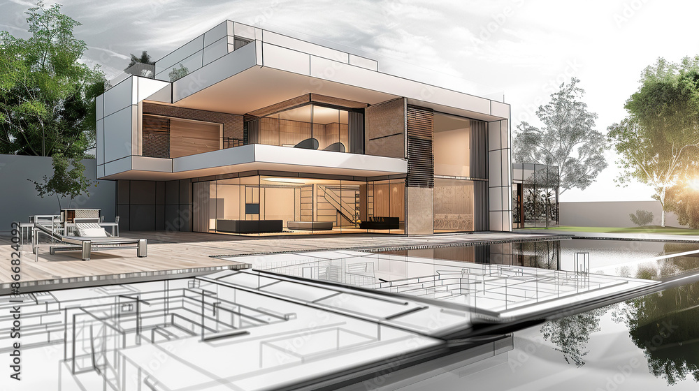 Fototapeta premium Modern house project