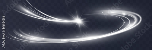 Light white wave shine effect,vector glow line sparkle shine. Silver wavy effects.	

