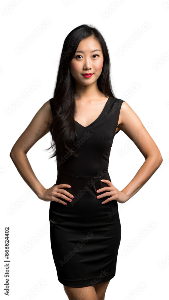 Woman in Black Dress Posing With Hands on Hips Woman in Black Dress Posing With Hands on Hips