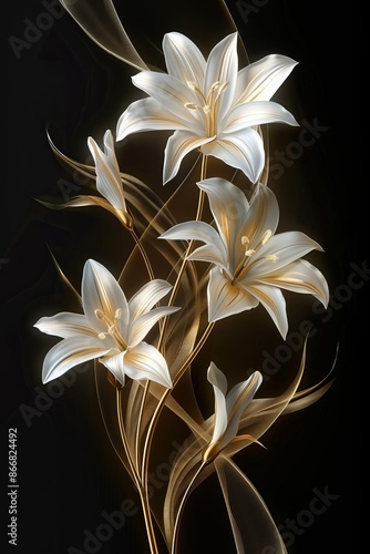 Golden Lily Abstract