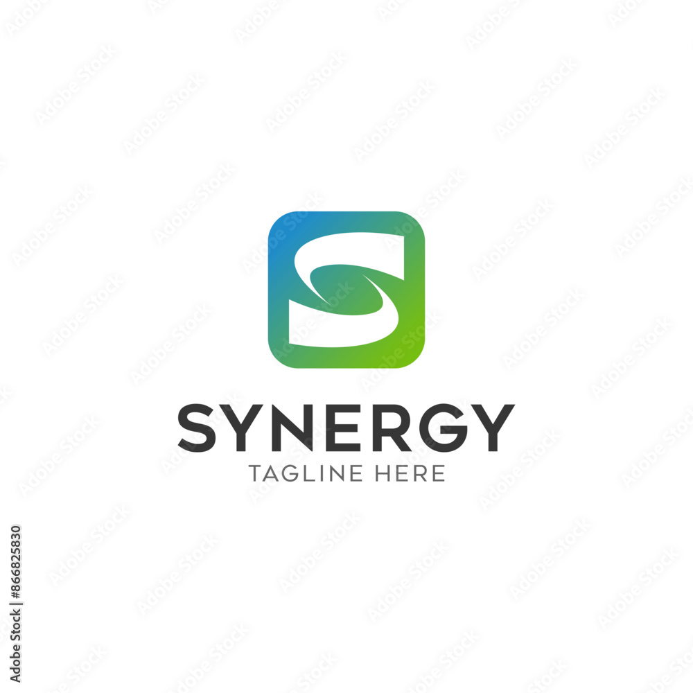 Synergy logo, concept of two or more entities working together. Interlocking circles symbolize the coming together of various elements Synergy logo, concept of two or more entities working together. Interlocking circles symbolize the coming together of various elements