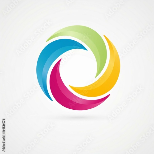 base de logo coloré en forme de spirale en dessin ia photo