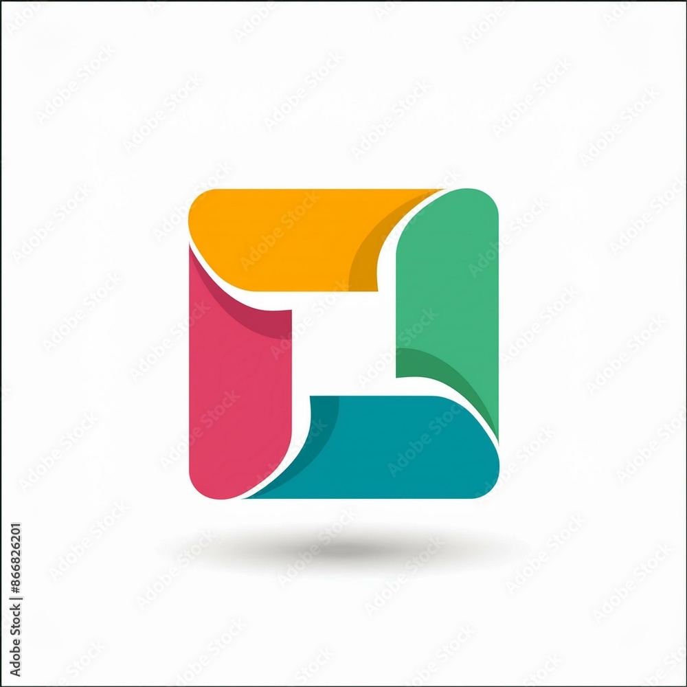 base logo carré de couleurs en ia base avec zone d'écriture