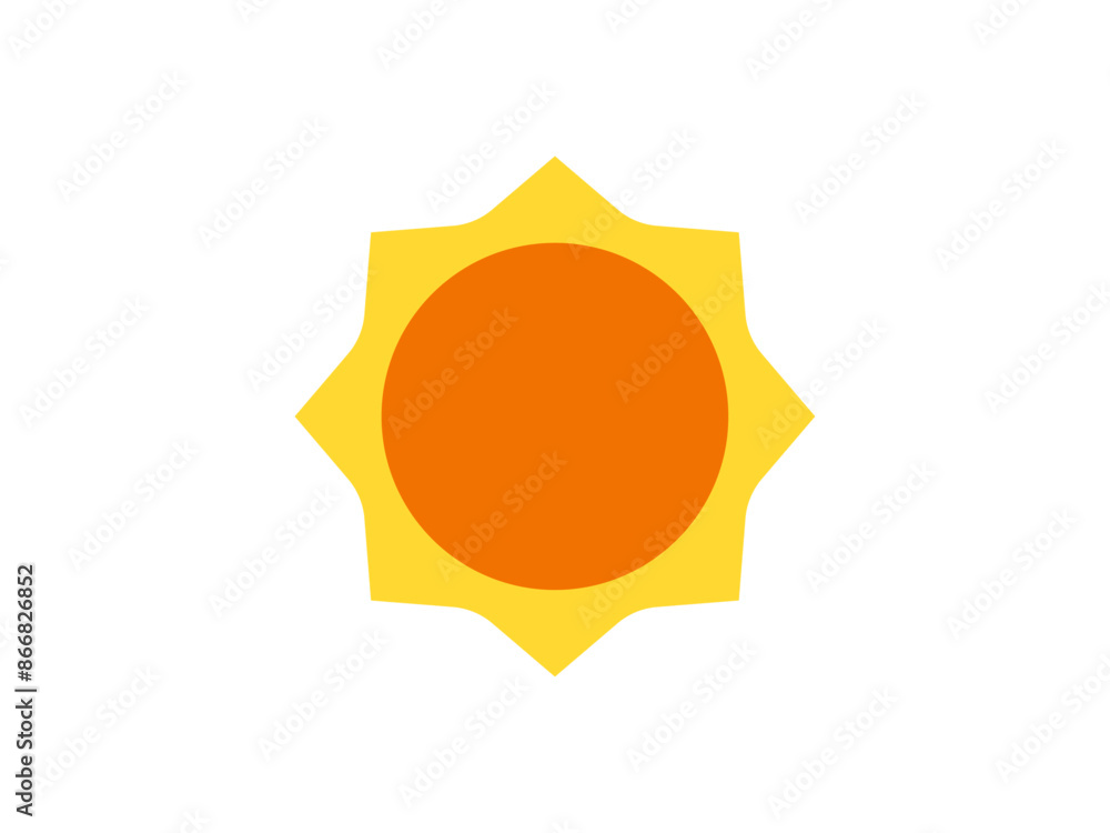 シンプル太陽アイコン:8凸B シンプル太陽アイコン:8凸B