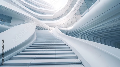 Elegant and modern architectural elements captured against a minimalist white backdrop, emphasizing the fusion of technology and design in breathtaking