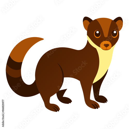  transparent vector illustration of a sable, a carnivorous mammal with a distinctive black coat and bushy tail.