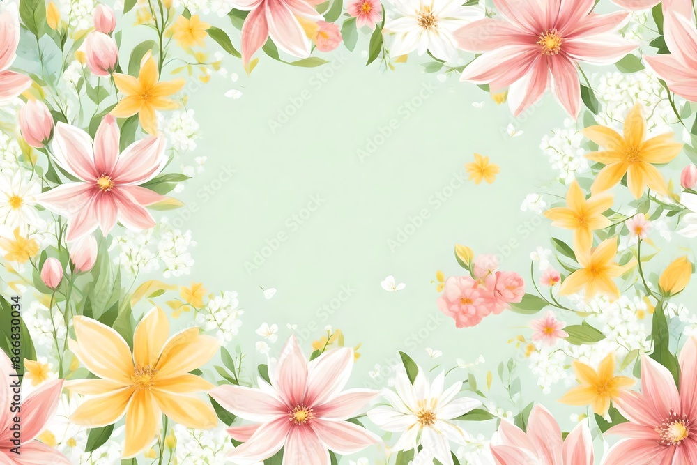 Spring template with beautiful flower. Spring template with beautiful flower.