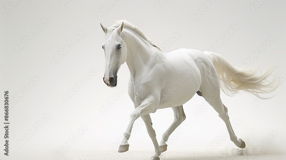 Fototapeta premium Beautiful white horse