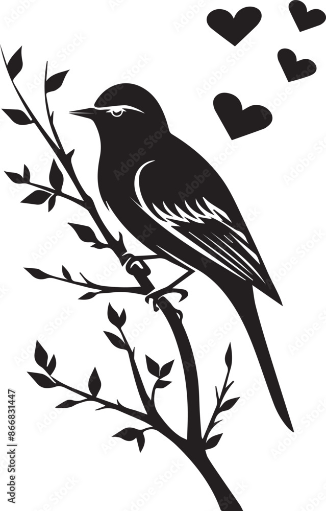 birds on tree Silhouette Vector Art Illustration birds on tree Silhouette Vector Art Illustration