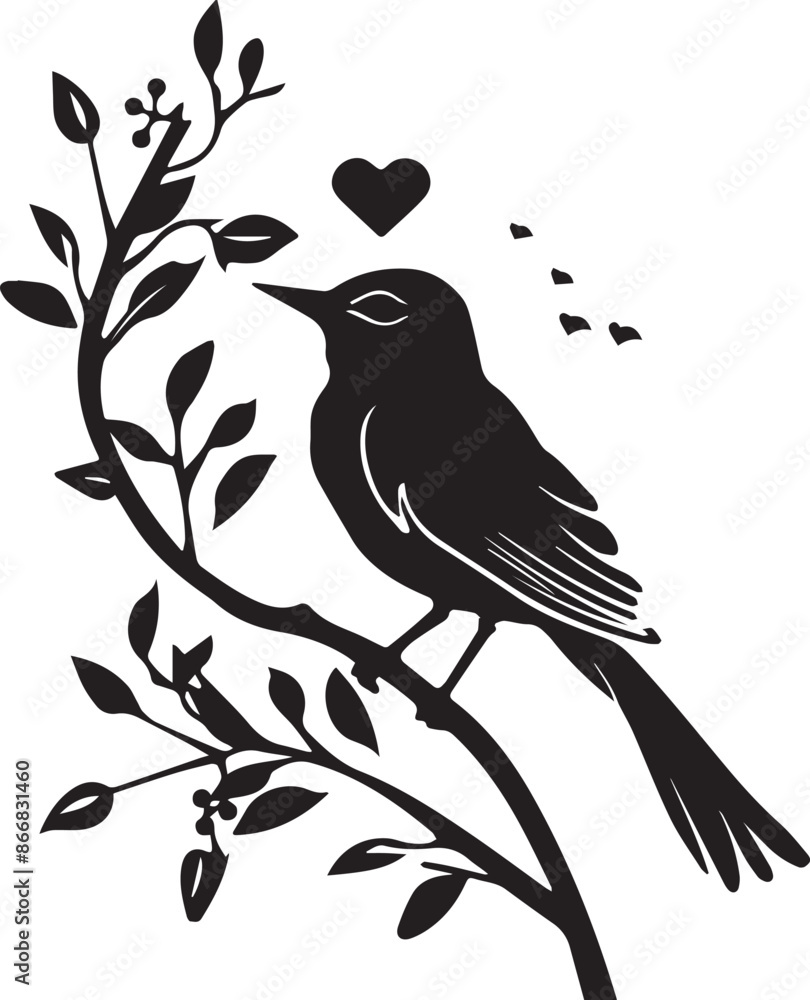 birds on tree Silhouette Vector Art Illustration birds on tree Silhouette Vector Art Illustration