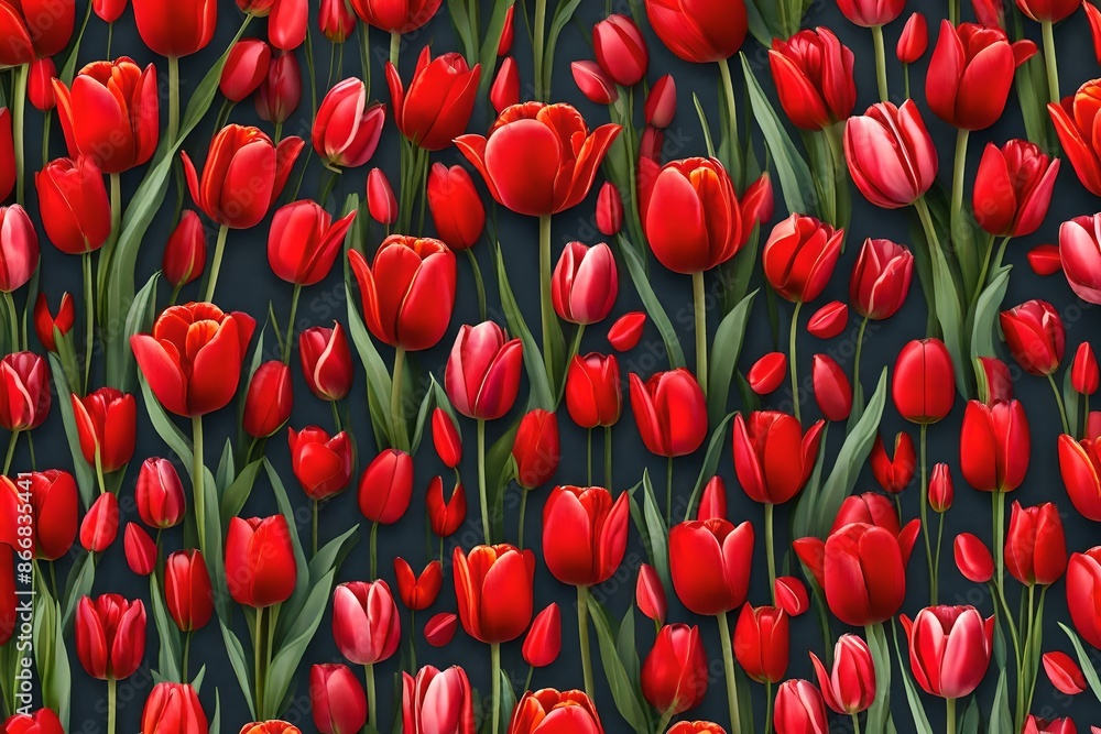 Red tulip bouquet flower background. Floral wallpaper, banner. February 14, valentine's day. Red tulip bouquet flower background. Floral wallpaper, banner. February 14, valentine's day.