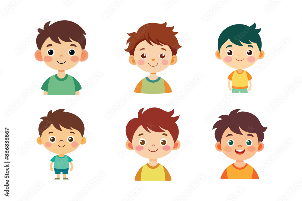 happy smiling child vector set Flamingo happy smiling child vector set Flamingo