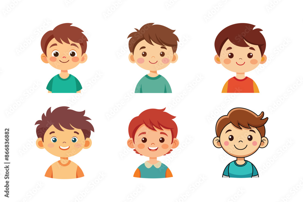 happy smiling child vector set Flamingo happy smiling child vector set Flamingo