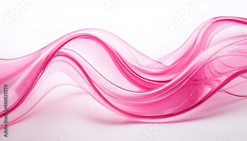 Abstract Pink Swirling Wave Against White Background