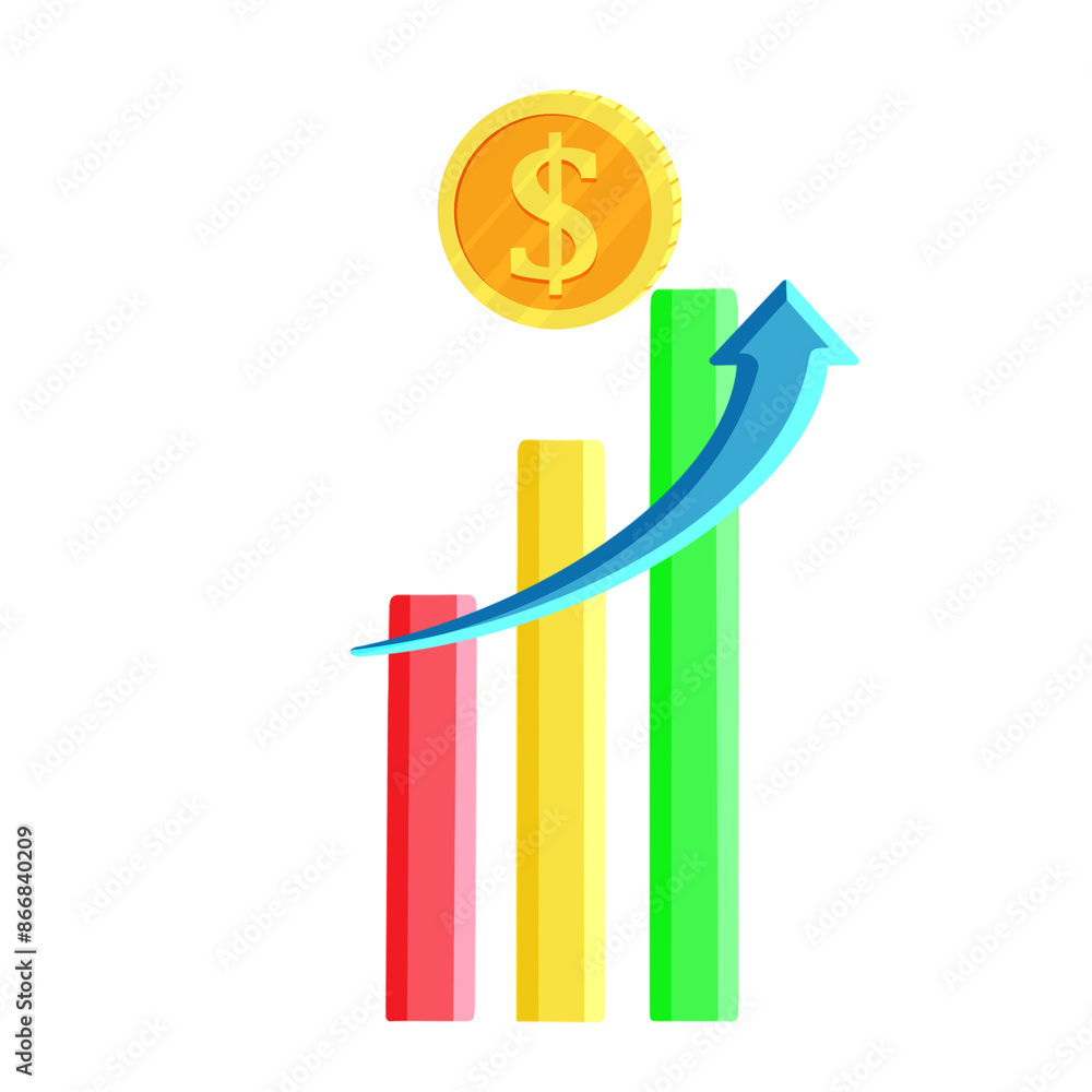 Investment and financial growth concept illustration. Investment and financial growth concept illustration.