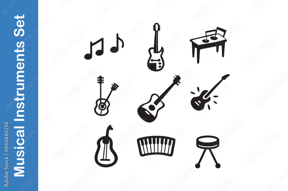 Musical instruments guitars, piano, drums Musical instruments guitars, piano, drums