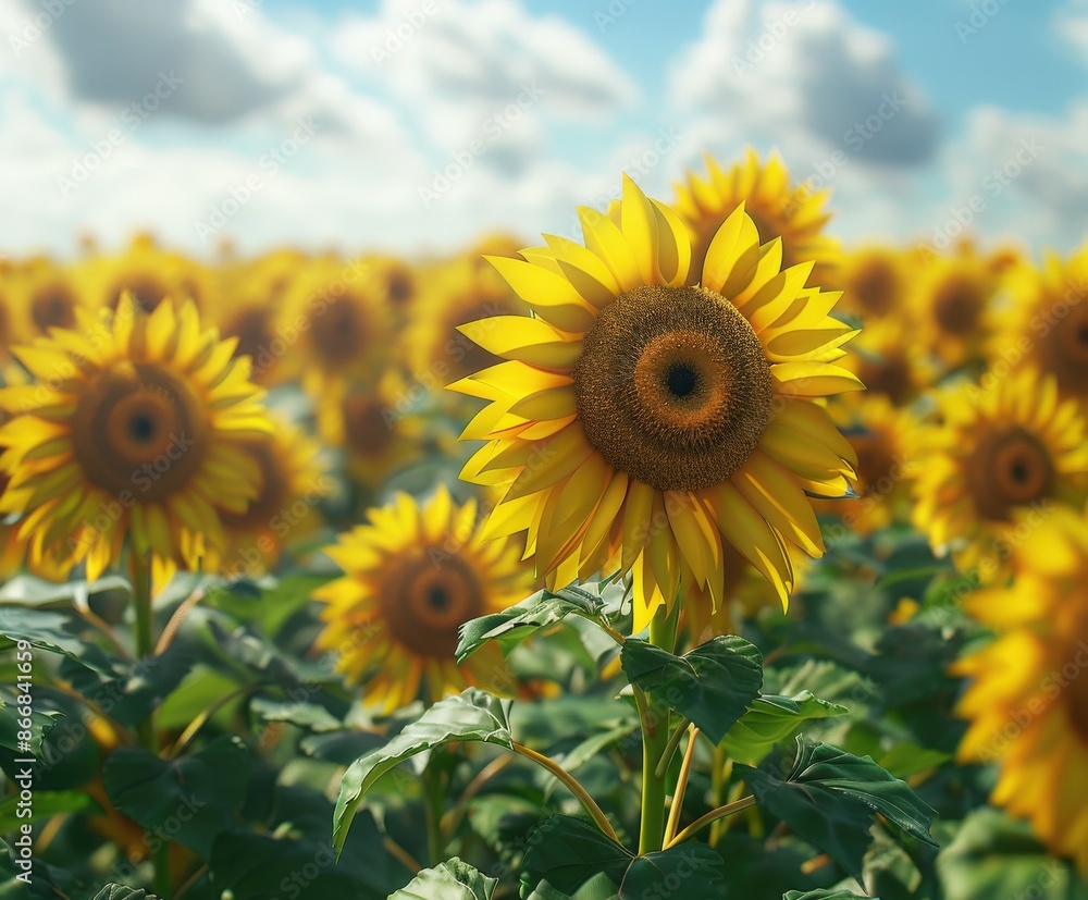 Sunflowers Blooming in a Field Sunflowers Blooming in a Field