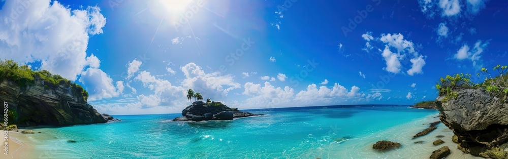 Fototapeta premium Tropical Beach Scene With Clear Water