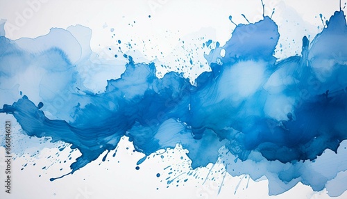 blue watercolor stain on background