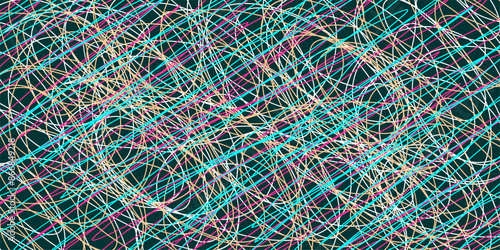 Colored tangled pattern. Abstract chaotic texture. Background with lines and waves. Art creation
