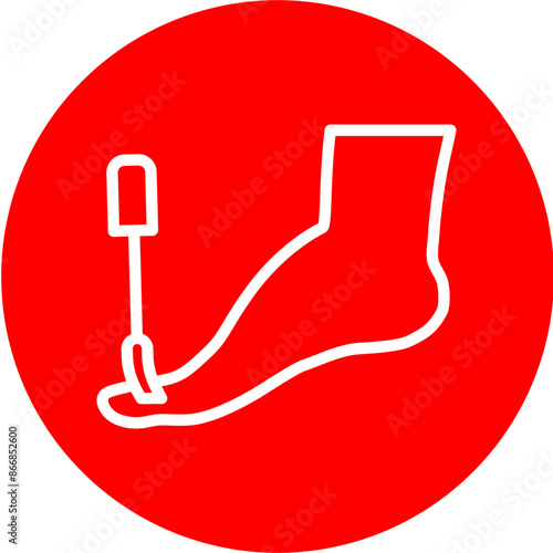 Pedicure Line White Circle Red