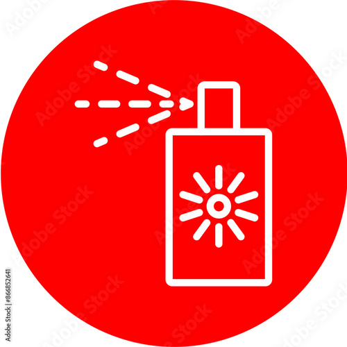 Sunless Tanning Line White Circle Red