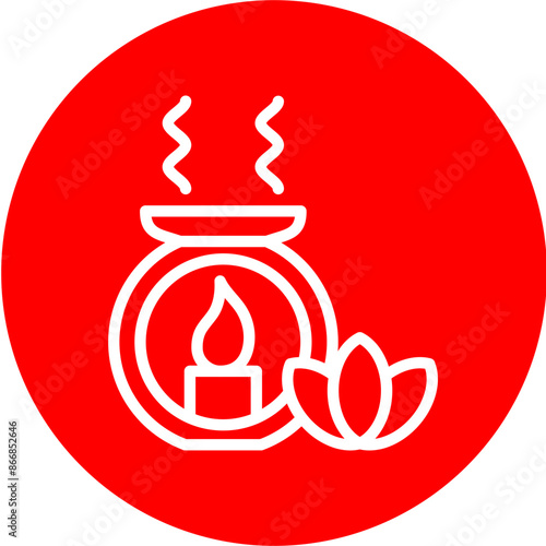 Aromatherapy Line White Circle Red